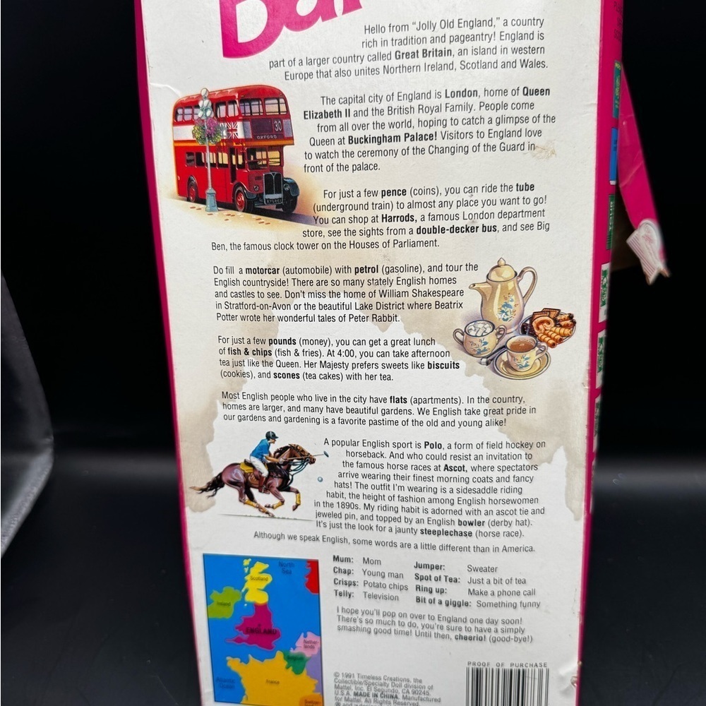 Barbie Vtg 1991 ENGLISH BARBIE #4973 Dolls of the World Collection Damaged Box - Picture 16 of 16